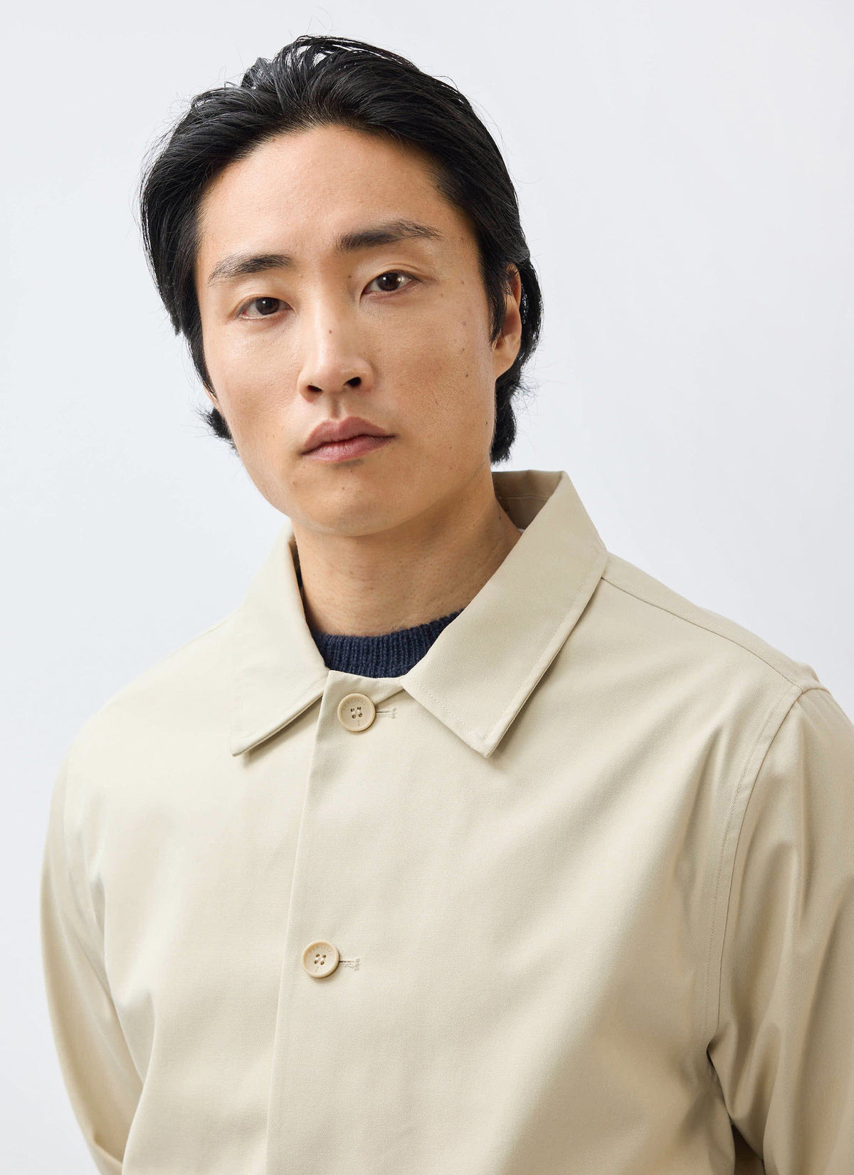 Men's Sherlock Short Trench Coat - Waterproof - Cream | Percival
