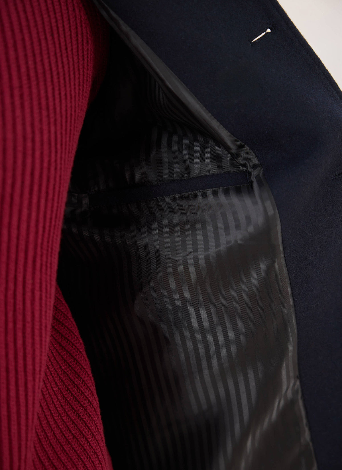 Men's Peacoat - Melton Wool - Navy Blue | Percival