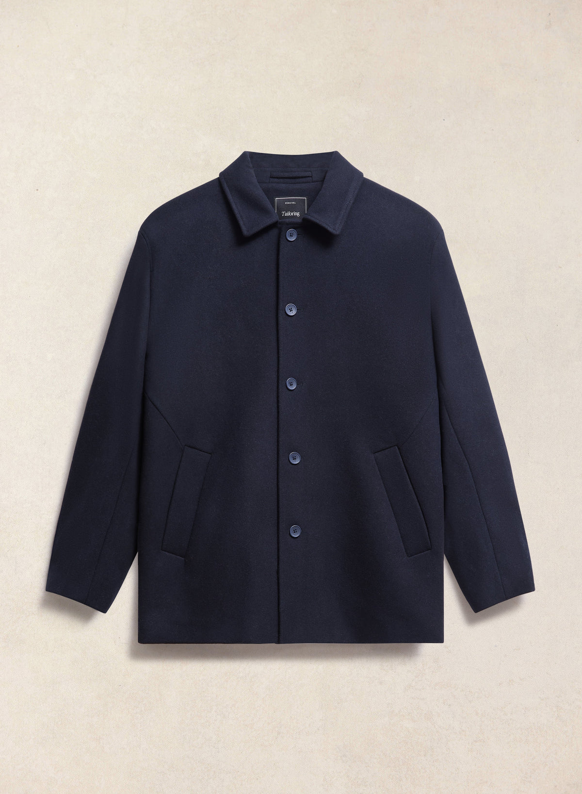 Men's Peacoat - Melton Wool - Navy Blue | Percival