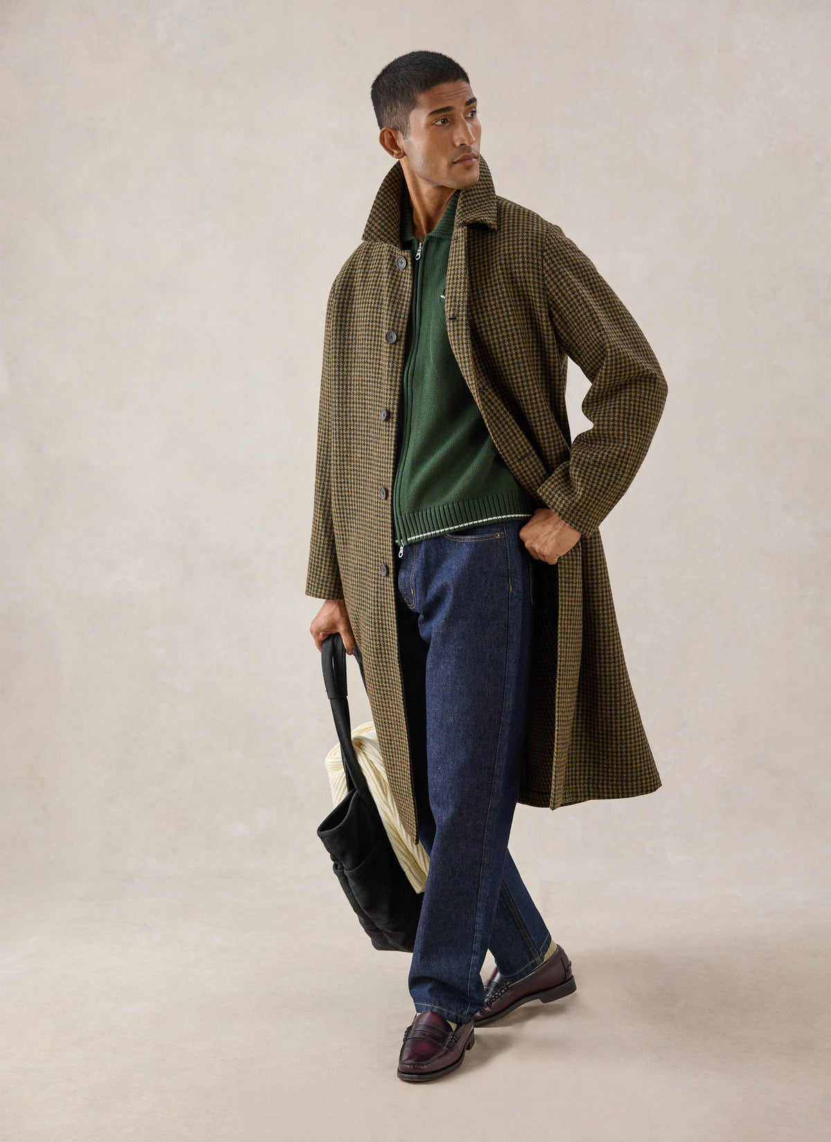 Men's Wool Minnesota Overcoat - Watcher Check | Percival