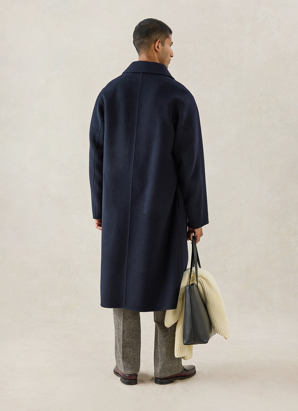 Men's Wool Overcoat - Minnesota - Navy Blue | Percival