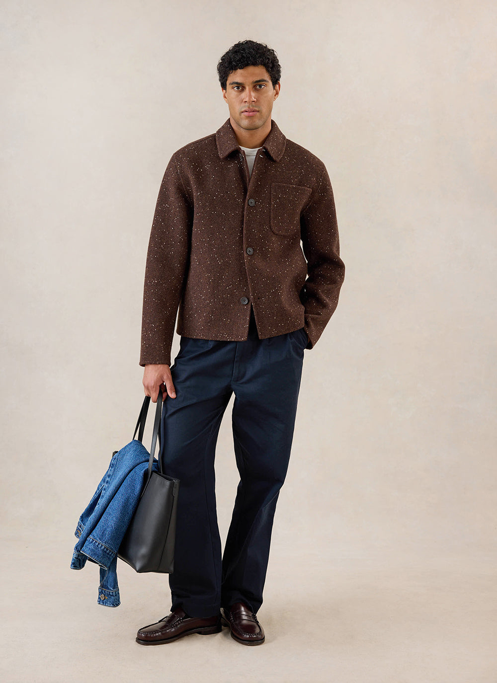 Minnesota Double-Faced Wool Overshirt - Brown Fleck | Percival