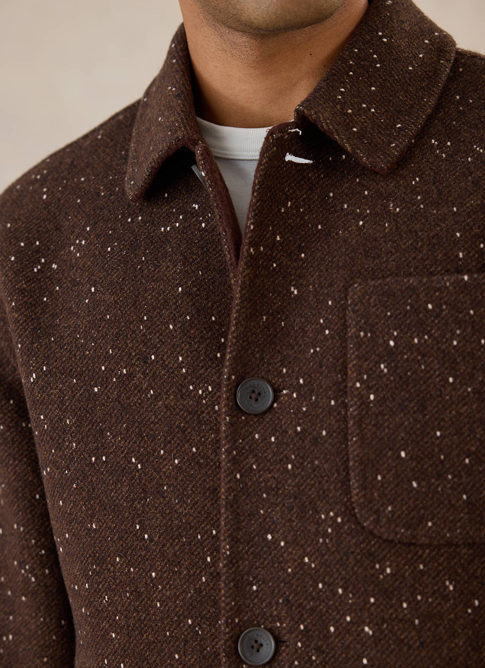 Minnesota Double-Faced Wool Overshirt - Brown Fleck | Percival
