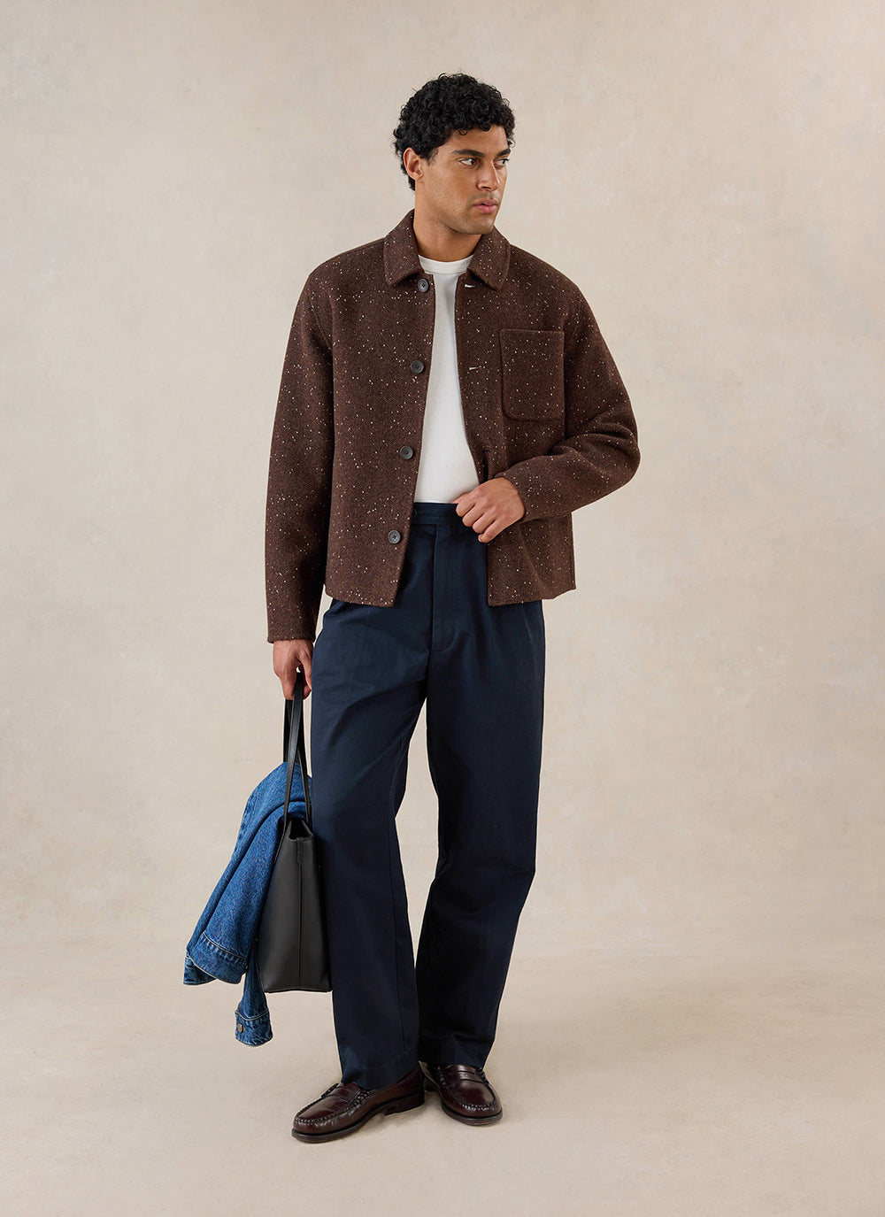 Minnesota Double-Faced Wool Overshirt - Brown Fleck | Percival