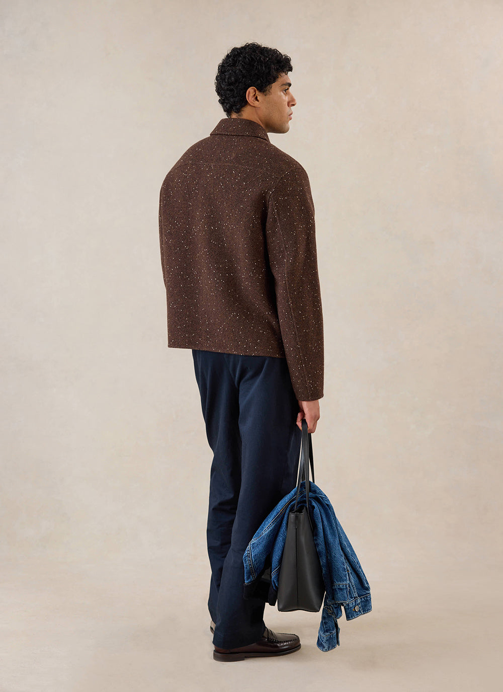 Minnesota Double-Faced Wool Overshirt - Brown Fleck | Percival