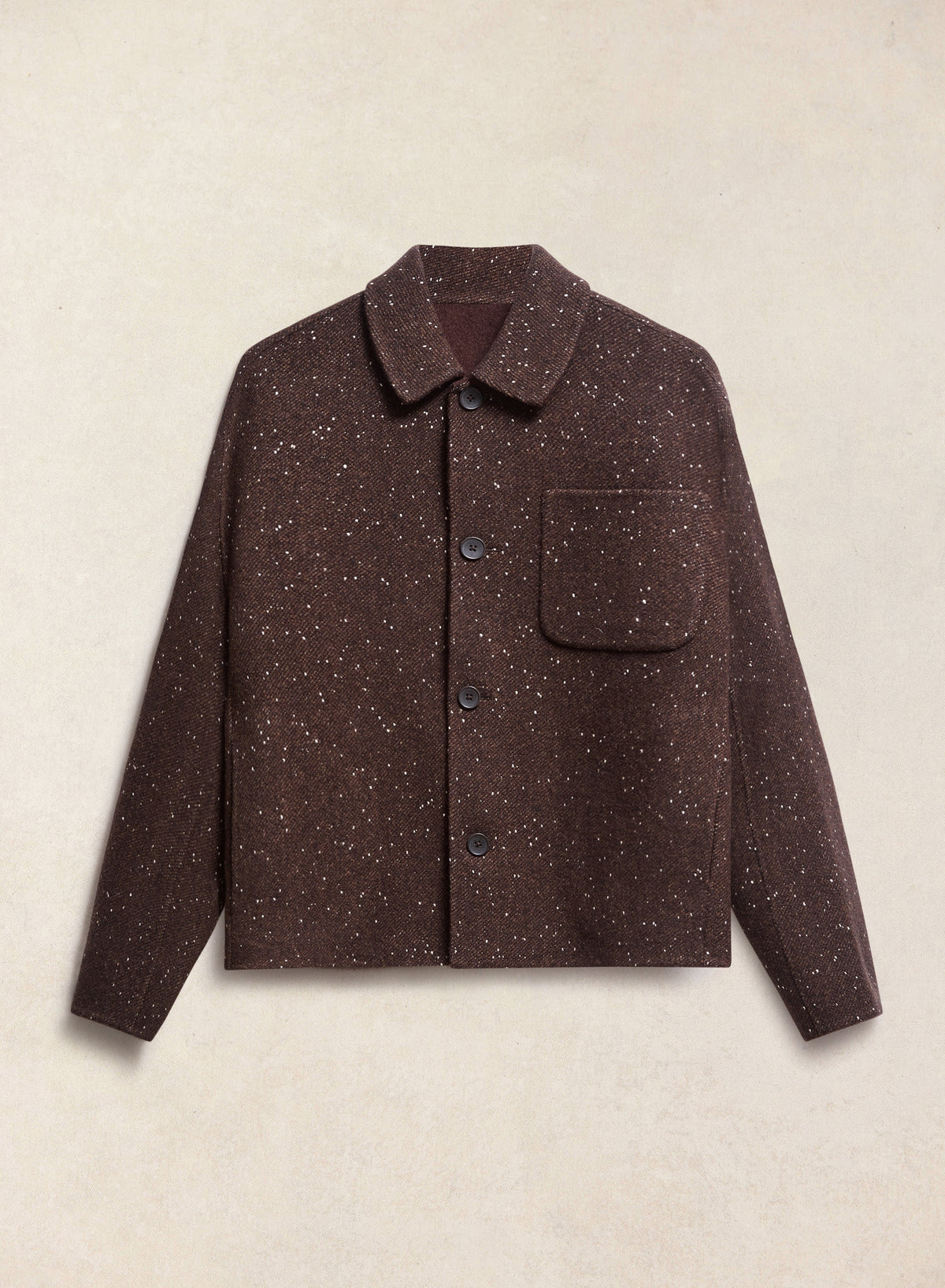 Minnesota Double-Faced Wool Overshirt - Brown Fleck | Percival