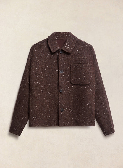 Minnesota Double-Faced Wool Overshirt - Brown Fleck | Percival