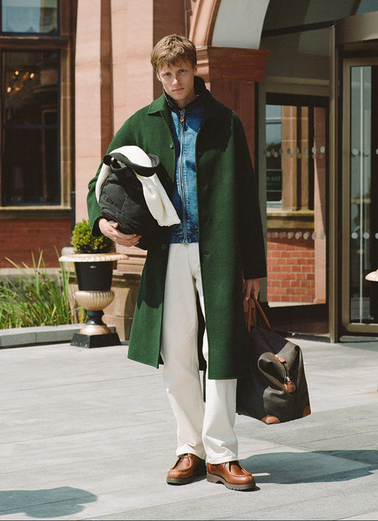 Men's Wool Minnesota Overcoat - Forest Green | Percival