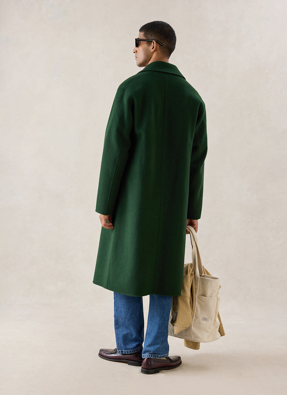 Men's Wool Minnesota Overcoat - Forest Green | Percival