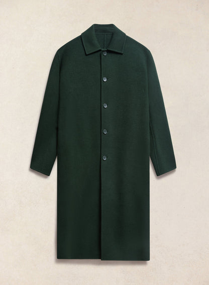 Men's Wool Minnesota Overcoat - Forest Green | Percival