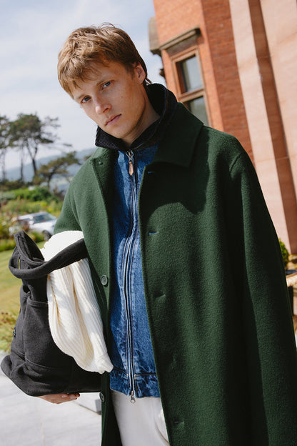 Men's Wool Minnesota Overcoat - Forest Green | Percival