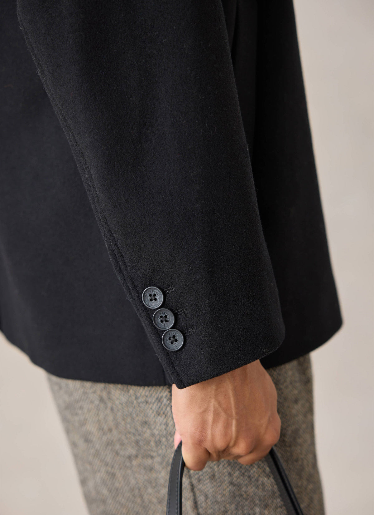 Men's Peacoat - Melton Wool - Black | Percival