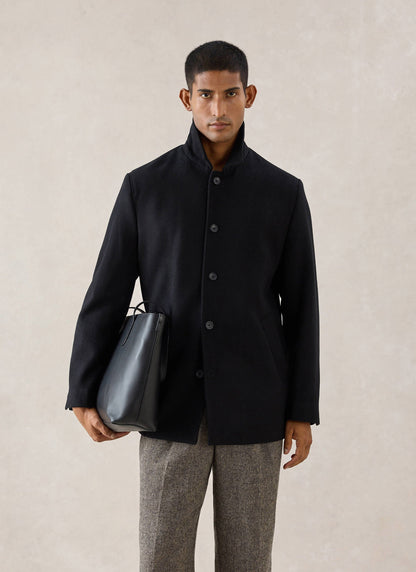 Men's Peacoat - Melton Wool - Black | Percival