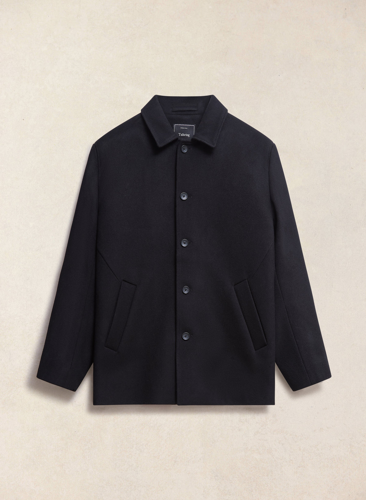 Men's Peacoat - Melton Wool - Black | Percival
