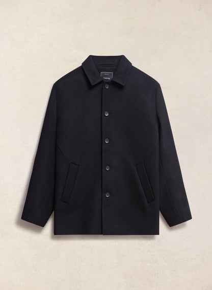 Men's Peacoat - Melton Wool - Black | Percival