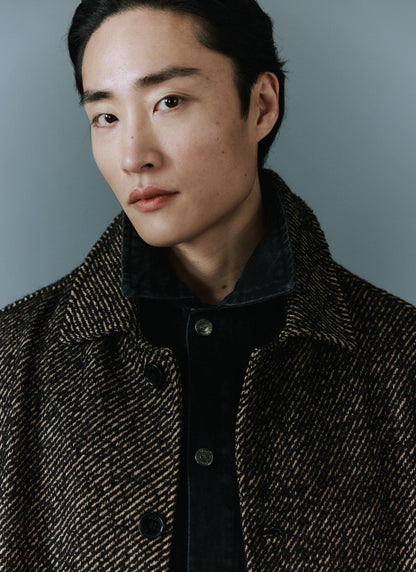 Minnesota Overcoat - Long Twill Trench Coat - Oak | Percival