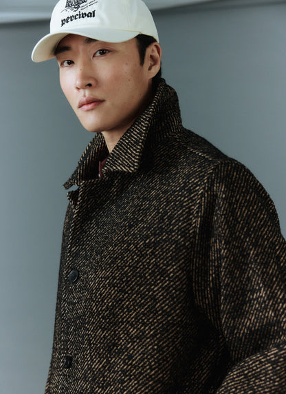 Minnesota Overcoat - Long Twill Trench Coat - Oak | Percival