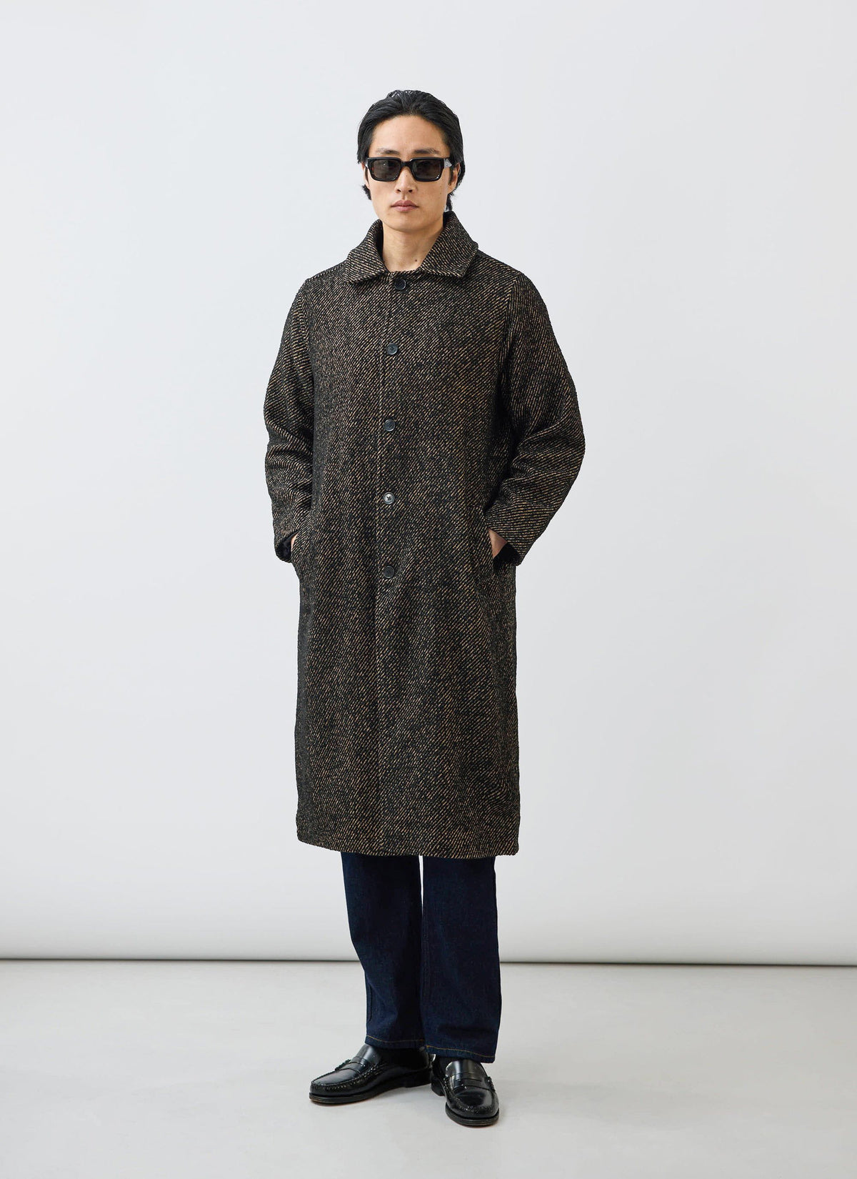 Minnesota Overcoat - Long Twill Trench Coat - Oak | Percival