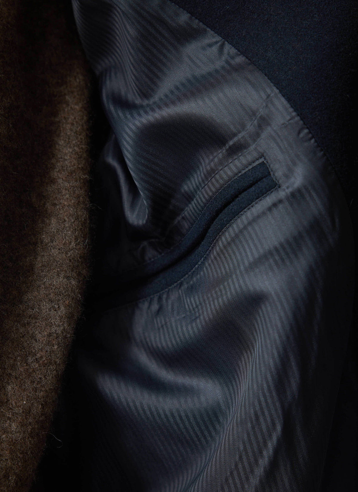 Men’s Car Coat - Wool Overcoat - Navy Blue | Percival