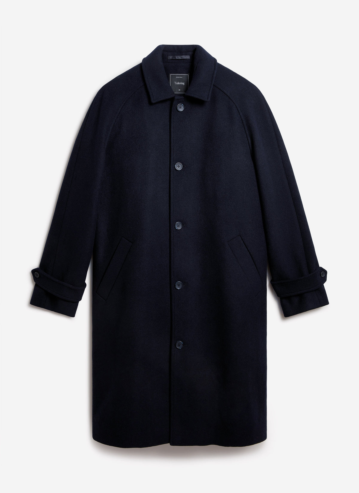 Men’s Car Coat - Wool Overcoat - Navy Blue | Percival