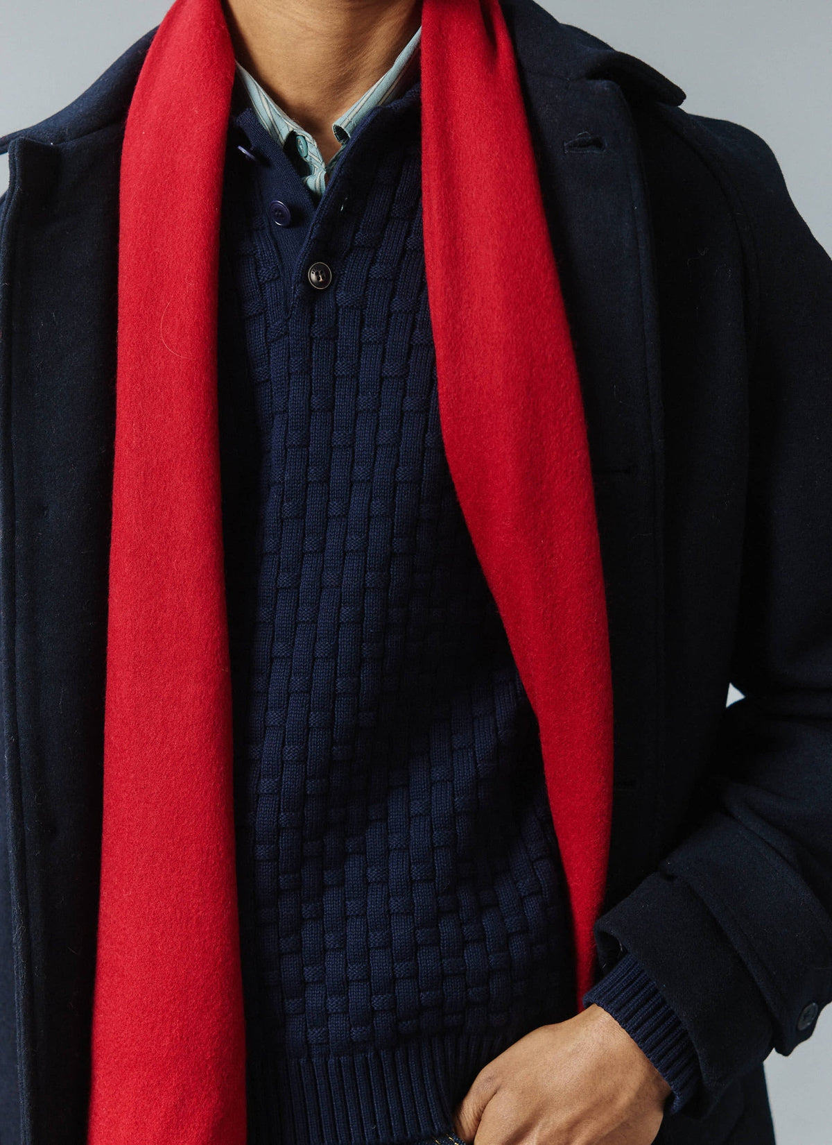Men’s Car Coat - Wool Overcoat - Navy Blue | Percival