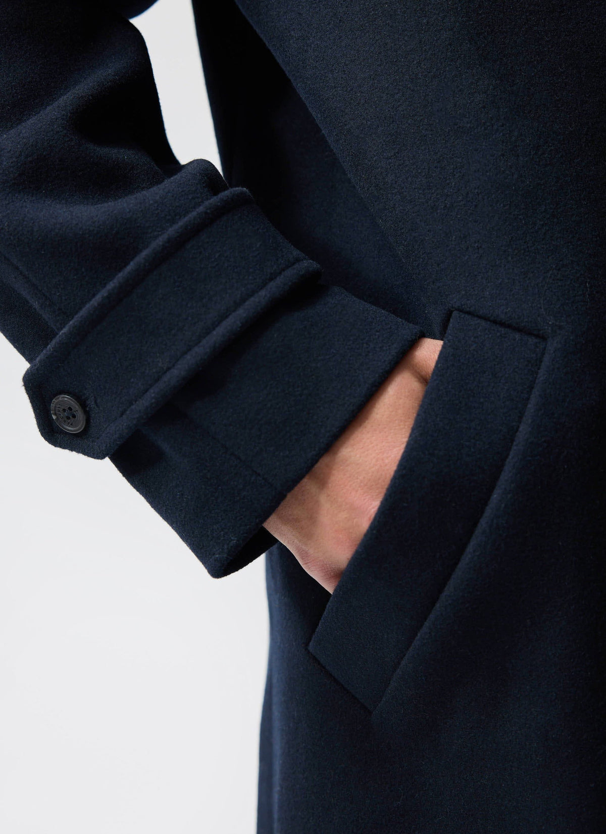 Men’s Car Coat - Wool Overcoat - Navy Blue | Percival