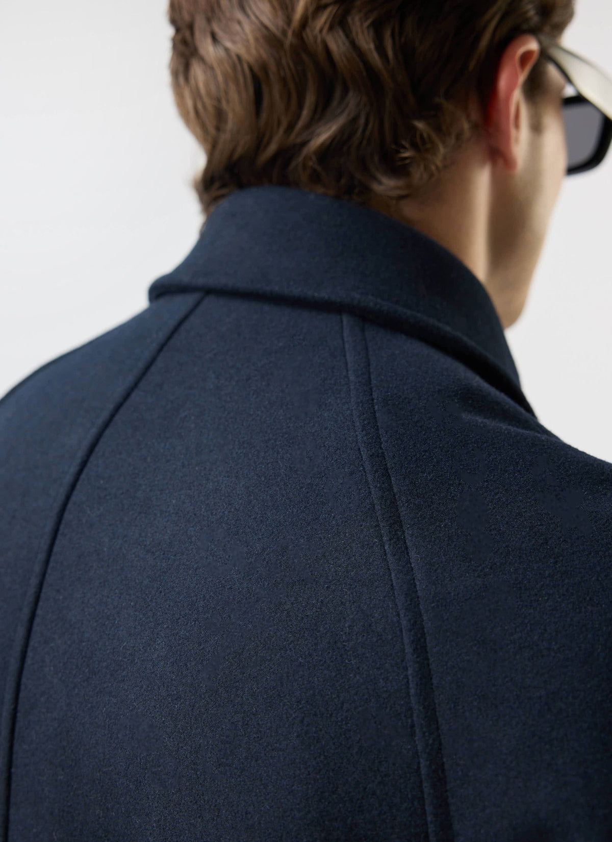 Men’s Car Coat - Wool Overcoat - Navy Blue | Percival