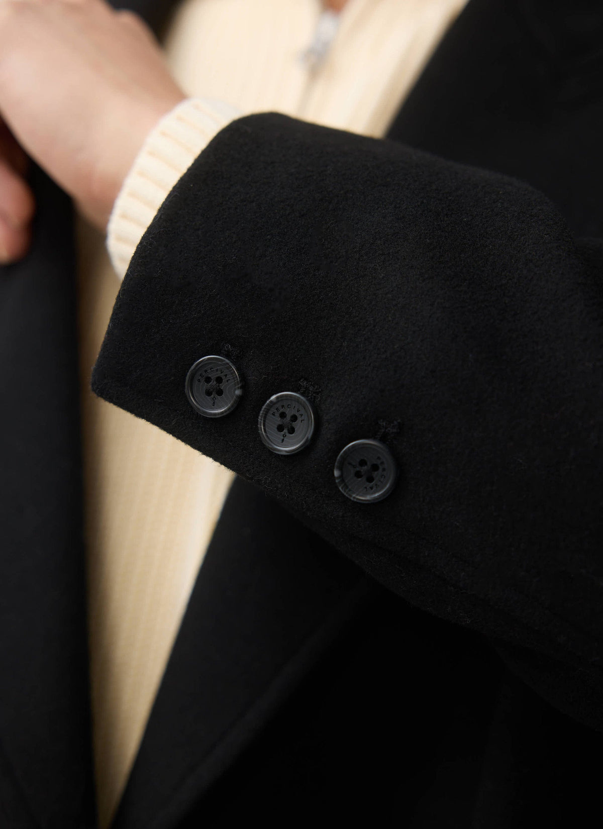 Double Breasted Overcoat - Wool - Black | Percival