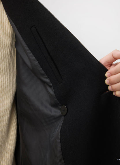 Double Breasted Overcoat - Wool - Black | Percival