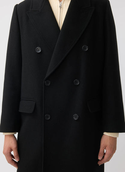 Double Breasted Overcoat - Wool - Black | Percival