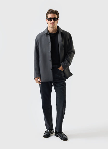 Peacoat - Melton Wool - Charcoal Grey | Percival
