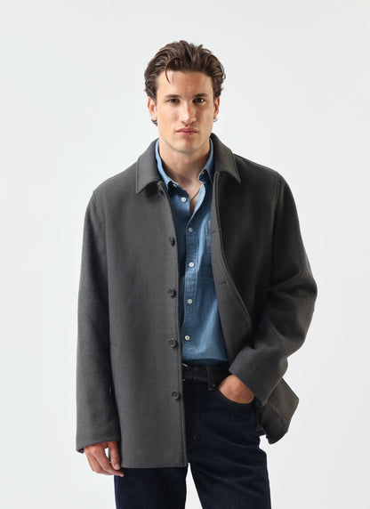 Peacoat - Melton Wool - Charcoal Grey | Percival