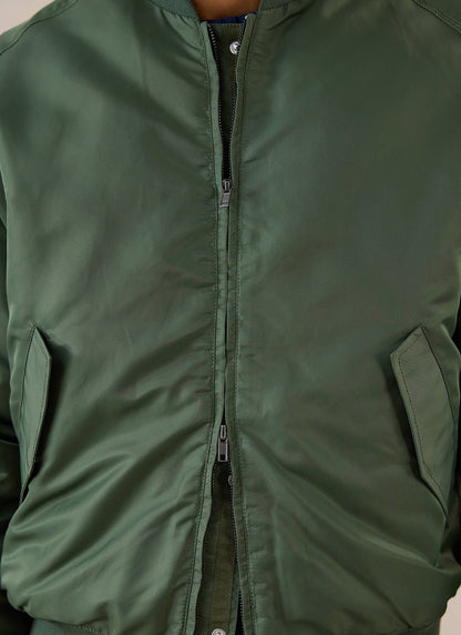 Men's Bomber Jacket - Nylon - Forest Green | Percival