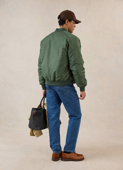 Men's Bomber Jacket - Nylon - Forest Green | Percival