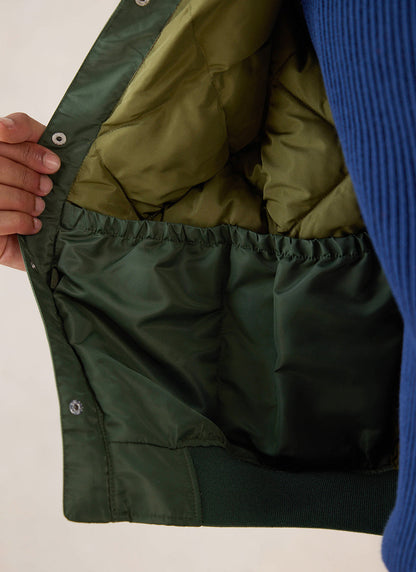 Men's Bomber Jacket - Nylon - Forest Green | Percival