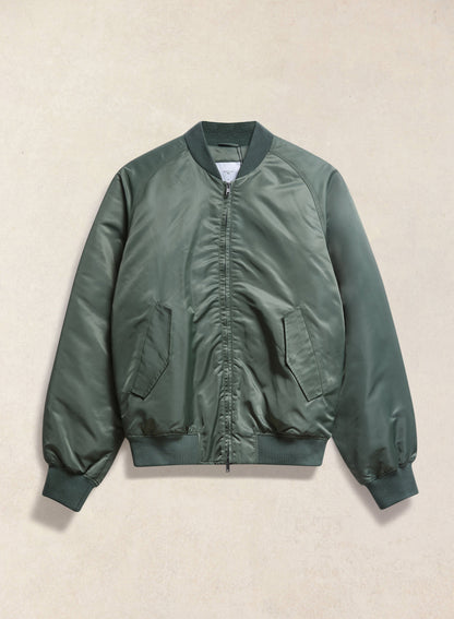 Men's Bomber Jacket - Nylon - Forest Green | Percival