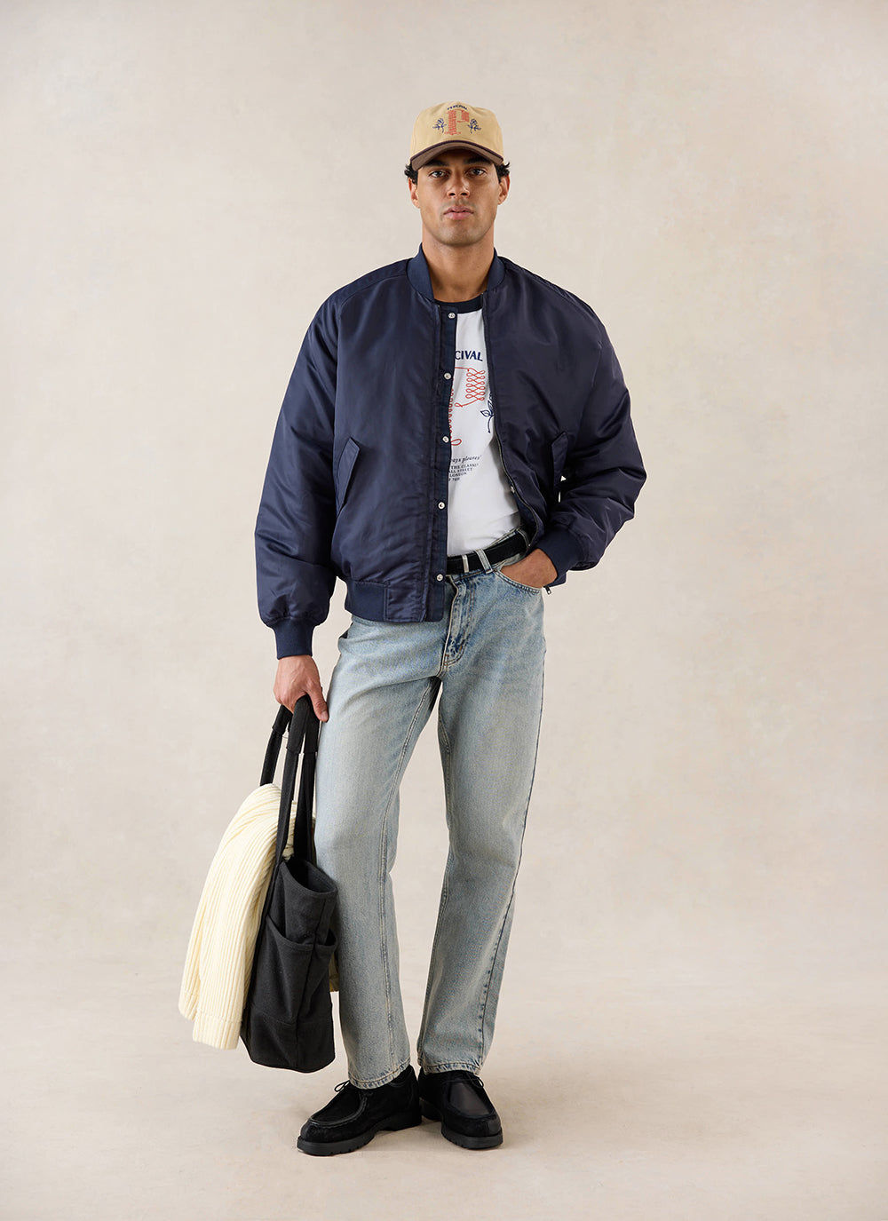 Men's Bomber Jacket - Nylon - Midnight Blue | Percival