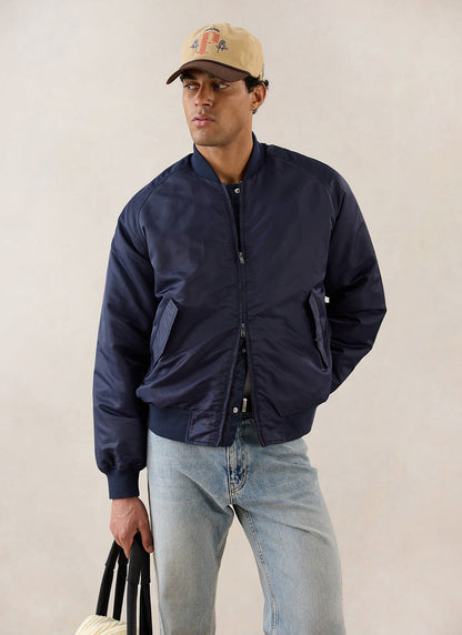 Men's Bomber Jacket - Nylon - Midnight Blue | Percival