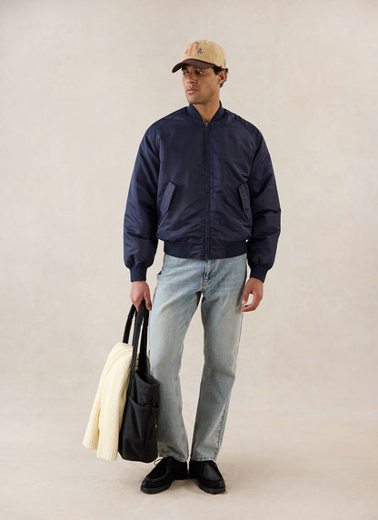 Men's Bomber Jacket - Nylon - Midnight Blue | Percival