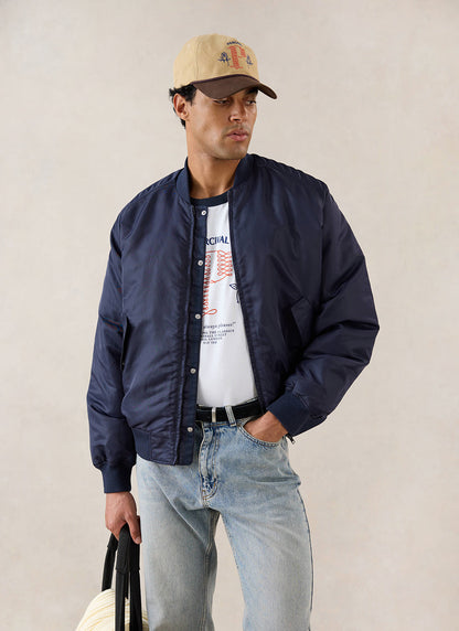 Men's Bomber Jacket - Nylon - Midnight Blue | Percival