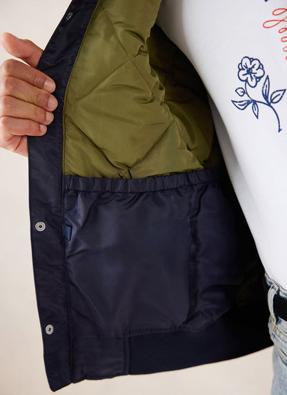 Men's Bomber Jacket - Nylon - Midnight Blue | Percival