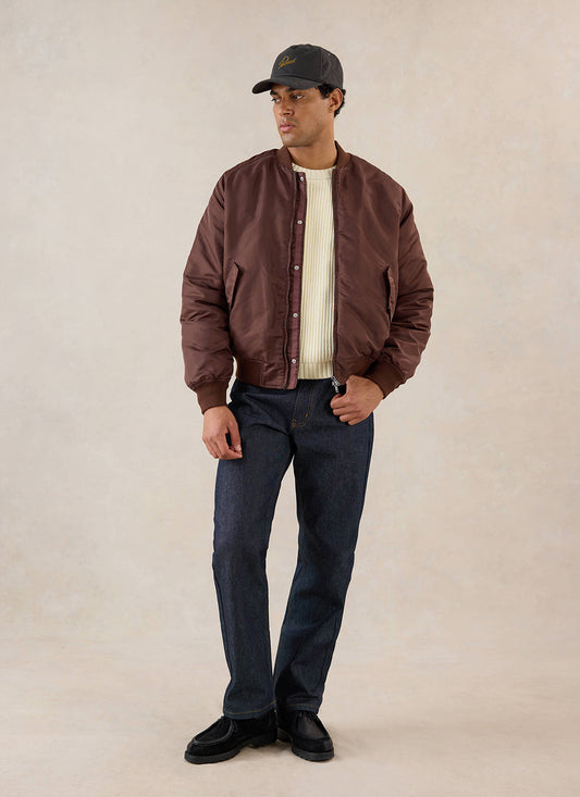 Men's Bomber Jacket - Nylon - Espresso Brown | Percival