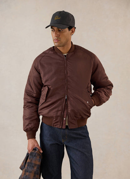 Men's Bomber Jacket - Nylon - Espresso Brown | Percival
