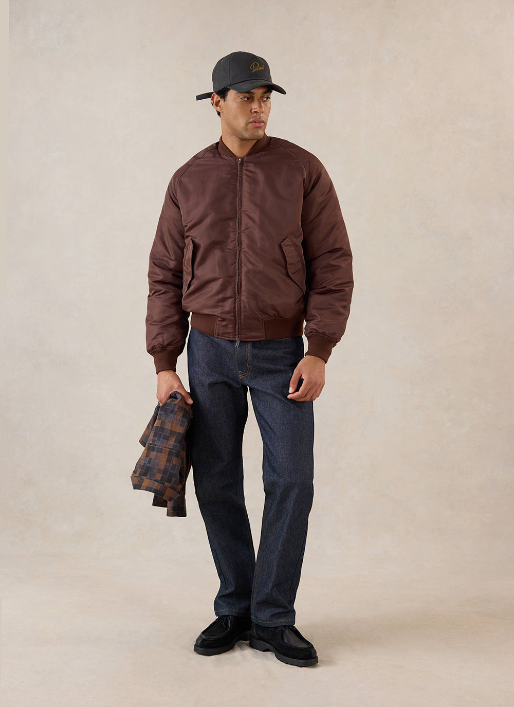 Men's Bomber Jacket - Nylon - Espresso Brown | Percival
