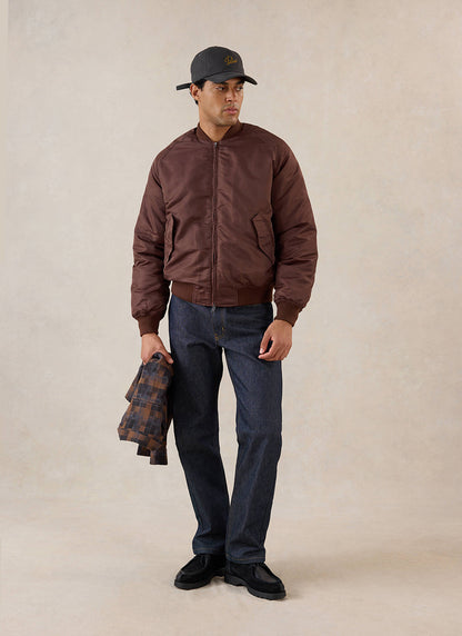 Men's Bomber Jacket - Nylon - Espresso Brown | Percival