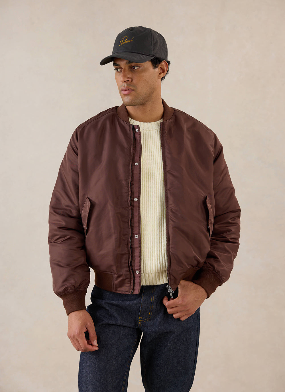 Men's Bomber Jacket - Nylon - Espresso Brown | Percival