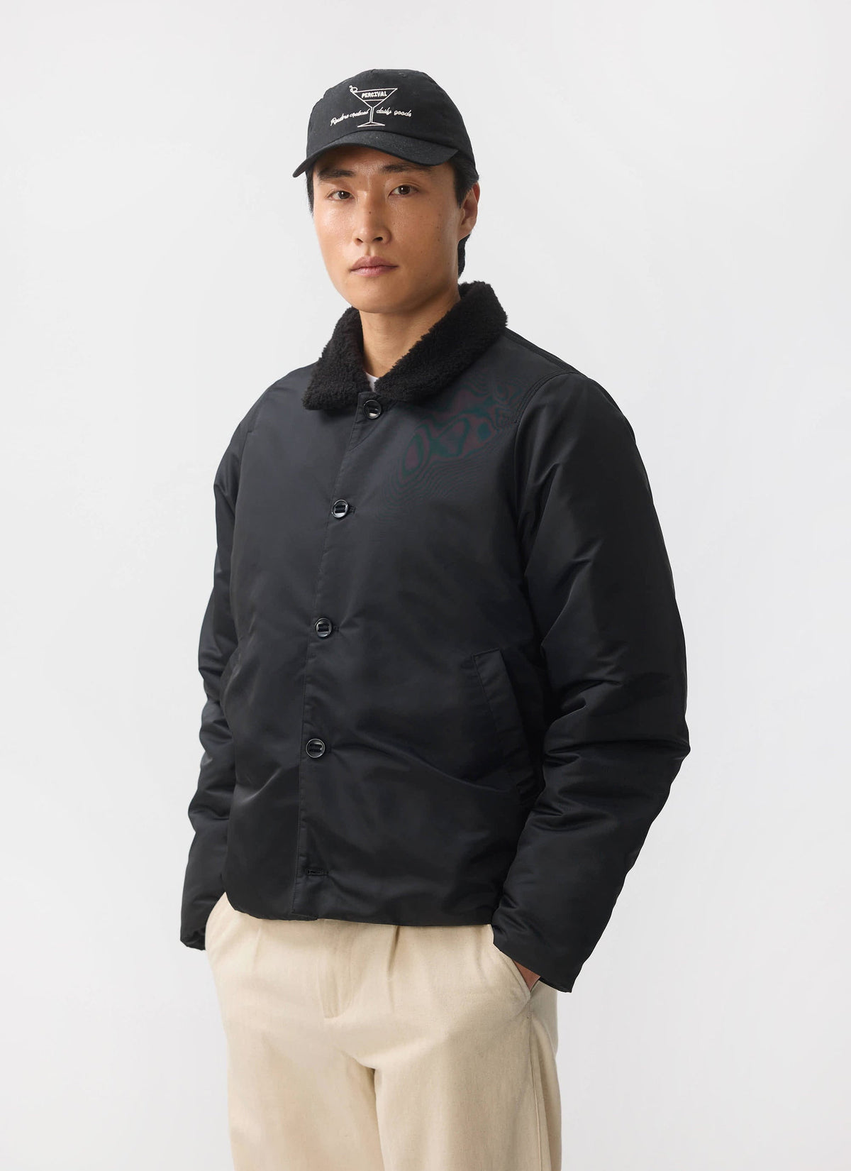 Doppio Bomber Jacket - Nylon - Black | Percival