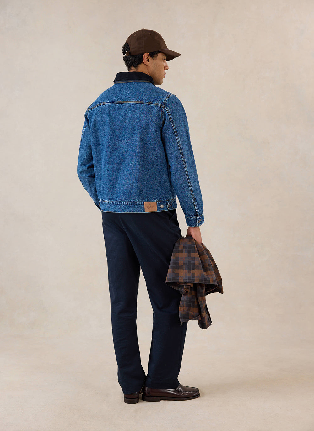 Men's Denim Zip Jacket - Mackey - Mid Wash Blue - Cotton | Percival