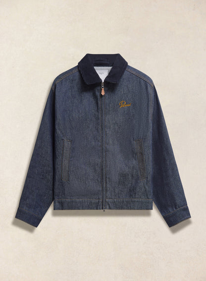 Men's Raw Denim Zip Jacket - Mackey - Indigo | Percival