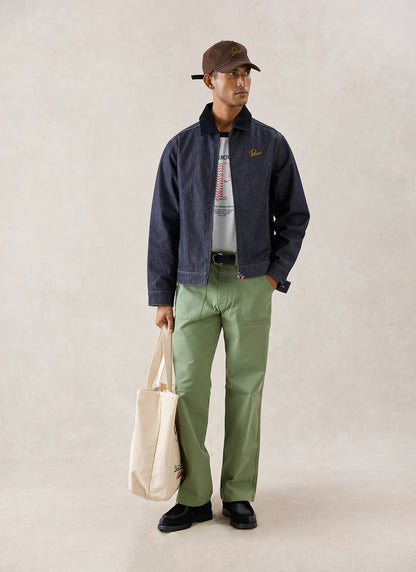 Men's Raw Denim Zip Jacket - Mackey - Indigo | Percival